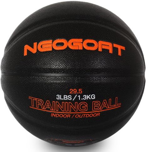 NEOGOAT 3LBS 29.5 Weighted Basketball Size 7 Heavy Basketball Training Equipment for in& Outdoor Improving Handling Dribbling, Passing&Rebounding Skills Weighted Training(Deflated)