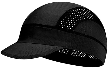 XXL Mesh Cycling Cap for Men Big Head Cooling Skull Cap Bike Hard Hat Liner with Sun Visor, Men Big Size Cycling Hat Black