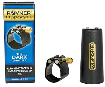 Rovner Ligature & Plastic Cap for Alto Standard Saxophone - Dark Ligature for Hard Rubber Mouthpiece (1RL)