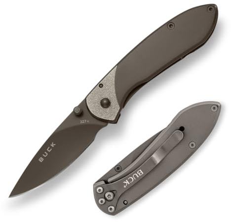 Buck Knives 327 Nobleman Folding EDC Pocket Knife, Titanium, 2.6 oz