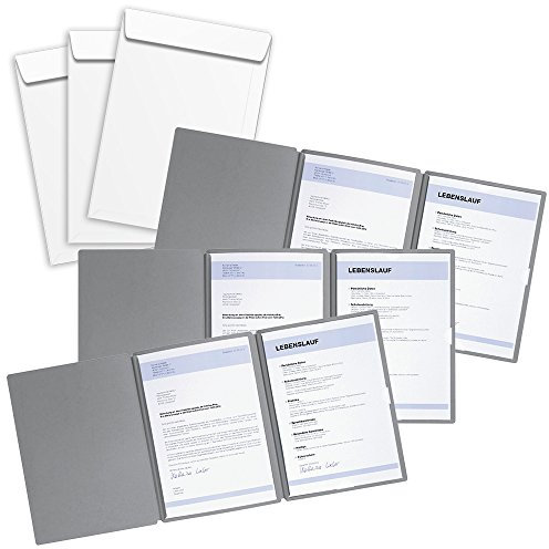 Pagna 3er Set Bewerbungsmappen Special, grau