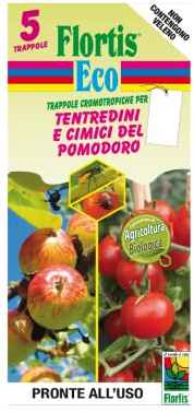 FLORTIS TRAPPOLA CROMOTROPICA 5PZ BIANCA CONTRO TENTREDINI E CIMICI DEL POMODORO