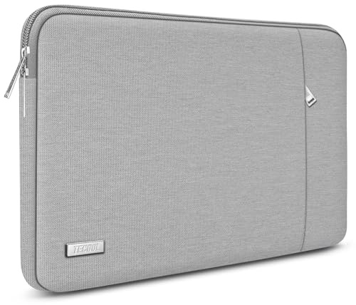 TECOOL 15.6 Inch Laptop Sleeve Protective Laptop Case 15.6 Inch,Grey | For 15 15.6 HP Lenovo ThinkPad IdeaPad Dell Acer Asus Notebook Chromebook,Water-resistant Computer Case Laptop Bag 15.6 Inch