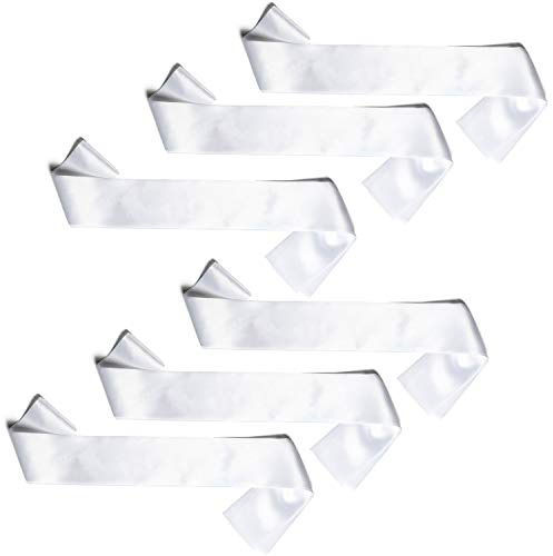 6 Bandas Blancas de Tela Personalizables (despedidas de soltero/a, cumpleaños, fiestas, etc.)