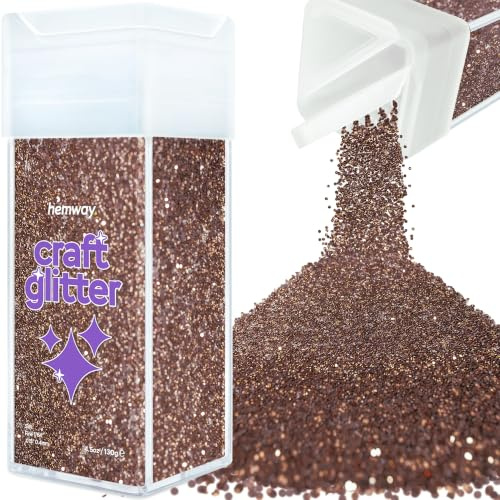 Hemway Craft Glitter Shaker Bronze Brown 130g Fine | for Resin & Epoxy Crafts, Christmas Art Supplies, Nail, Body, Face, Eye, Festival, Crafting, Slime, Sparkle
