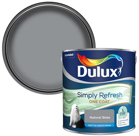 Dulux Simply Refresh Matt Emulsion Paint - Natural Slate - 2.5 l (Pack of 1), 5382881