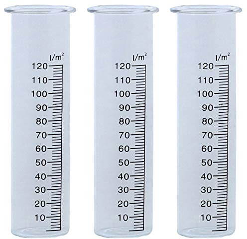 Novaliv 3 x Ersatzglas Niederschlagsmesser I Glas Wassermenge Wetterstation I große Skala Regenmengenmesser Wetterfest