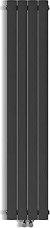 SONNI radiatore termoarreto a parete 1600 x 311 x 48 mm, termosifone a soggiorno potenza 496 W, radiatore verticare strato singolo da bagno, connessioni centrali G 1/2 - Antraciate