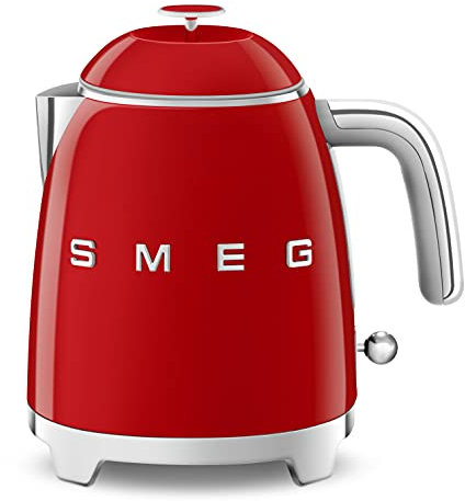 Smeg KLF05RDUK 0.8L Mini Kettle, Retro 50's Style, Anti-Slip Base, Auto Shut Off, 1400W, Red