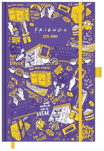 Pyramid Agenda Friends 2025 A5, 14,8 x 21 cm, organiseur quotidien pour les fans de la série télévisée populaire, calendrier pour le bureau et l'école