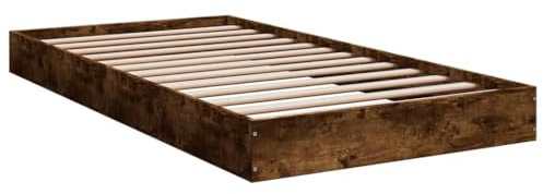 vidaXL Bettgestell ohne Matratze Räuchereiche 100x200 cm Holzwerkstoff