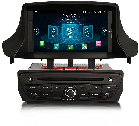 8-Core 7 Pulgadas Android 14 GPS Navegación DVD Estéreo de Automóvil para Renault Megane 3 Fluence 2008-2015 Soporte Inalámbrico CarPlay Android Auto Bluetooth WiFi 4G RDS IPS DSP OBD 4GB RAM+64GB ROM