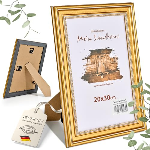 Mein Landhaus Marco de fotos barroco Viena en plata y oro, cristal auténtico o cristal acrílico, estilo vintage en muchos tamaños (dorado, 15 x 20 cm)