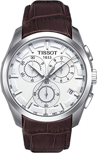 Tissot Couturier T0356171603100 Montre chronographe à Quartz en Acier Inoxydable pour Homme Marron, Marron, Mouvement à Quartz