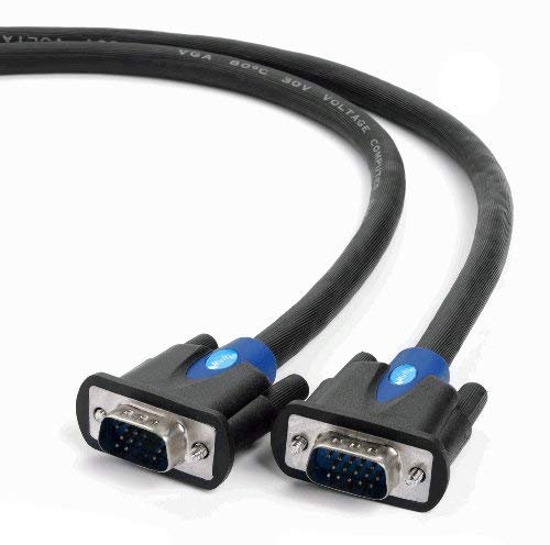 MutecPower 3m VGA Kabel 15pol - Full HD S-VGA Monitorkabel D-Sub Stecker 1080p Vga Videokabel Geeignet für: Monitore, Fernseher (LCD/Plasma), Projektor, PC, Notebooks - Schwarz 3 Meter