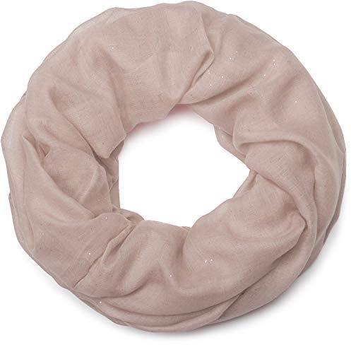 styleBREAKER Bufanda loop mujer,efecto brillante | Bufanda circular, tacto suave, 100% fibra natural, lavable a 30°C, diseño festivo, ajustable 2-3 vueltas.