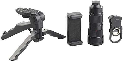 Somikon Vorsatz-Tele-Zoom-Objektiv 4X bis 12x für Smartphones, mit Stativ