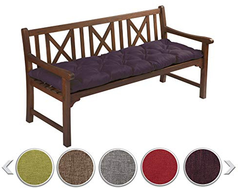 sunnypillow Bankauflage Outdoor - Bankkissen für Bank 110 x 40 cm - Sitzkissen für Hollywoodschaukel - Polsterauflage, Auflage für Gartenbank - Gartenkissen, Stuhlkissen für Gartenmöbel Violett