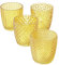 Boltze Windlicht Set Marilu 4-teilig (gelb, Deko-Gläser für Kerzen / Teelichter, Kerzenständer ø 8 cm, verschiedene Muster, Form rund, Teelichthalter) 2001878