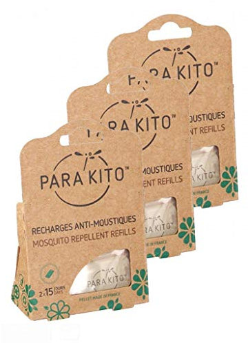 Parakito - Protection ANTIMOUSTIQUE Naturelle - Recharges Para'kito pour Bracelet et Clip - Lot de 3 x 2