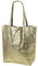SH Leder ® Damen Echt Rindleder Shopper mit Innentasche in vielen Farben Schultertasche Henkeltasche 37x29cm Kora G266 (Gold)