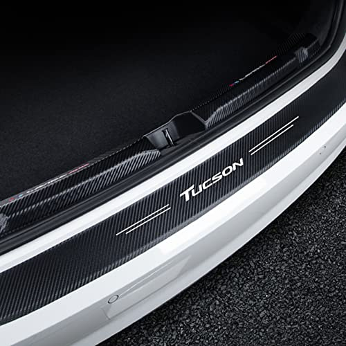 EAGLEG Car Carbon Fiber Rear Bumper Protector, for Hyun-dai Tucson JM TL NX4 2021-2012 Trunk Sills Scratch Plate Protective Strip Styling Sticker Accessories,Black