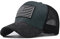 Sporty Trucker Mesh Baseballcap U.S.A. Flag Fahne USA Vintage Style Used Washed Look Retro Amerika (Army Green/schwarz)