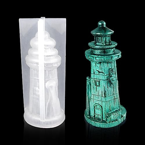 FineInno Stampi per Resina Epossidica Faro Stampi per Candele Stampo in Silicone Sapone Stampi per Colata Aromaterapia Decorazione Della Casa (B)