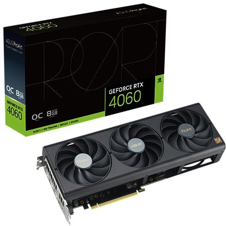 ASUS ProArt GeForce RTX™ 4060 OC Edition Carte graphique 8 Go GDDR6 (PCIe 4.0, 8 Go GDDR6, DLSS 3, HDMI 2.1a, DisplayPort 1.4a)