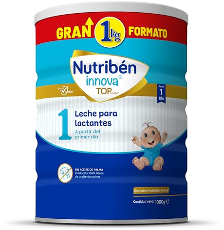 Nutribén Innova 1 - Leche en Polvo | Fórmula para Bebé desde el Primer Día | sin Aceite de Palma | Con Cacito Dosificador Incluido más Higiénico | con BPL1 y DHA | 1 Bote de 1KG