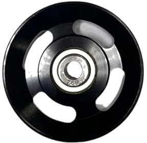 Ezweiji Puleggia di ribaltamento, in lega di alluminio, per fitness, attrezzi da fitness, ricambio per attrezzi sportivi, sistemi a rulli del garage (nero, 88-90 mm)