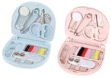 JCUGSBS Kit da cucito da viaggio, custodia portatile per adulti, principianti, fai da te, casa, viaggi, emergenza, riparazione di bottoni e riparazioni di abbigliamento, con aghi, forbici, nastri