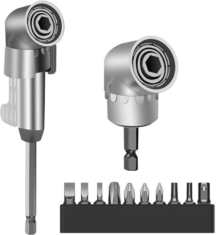 HENGBIRD Winkelschrauber Vorsatz Adapter 105° Corner Tool Screw Hub With Multi-Function Bend Screwdriver Bit,1/4-Zoll Sechskantschaft Winkelgetriebe Zur Verwendung In Engen RäUmen für Bauarbeiter