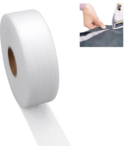 100 m x 4 cm Bande Thermocollante Ourlet, Ruban Thermocollant pour Ourlet, Ourlet Facile sans Couture Raccourcir Rideau, Ruban Autocollant Ourlet Point Invisible pour Rideaux, Pantalon, Vêtements