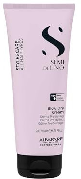 Alfaparf Milano | Semi di Lino | Style&Care | Blow Dry Cream - Crema di styling a tenuta leggera, velocizza l'asciugatura, Protezione termica fino a 230°C, per tutti i tipi di capelli, 200 ml