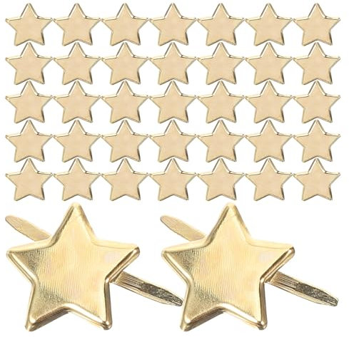 HAPINARY 50stücke Mini-Scrapbooking-brads Aus Metall Bunte Papierverschlüsse Für Bastelarbeiten Stern-brads Als DIY Zubehör Für Künstlerbedarf Und Heimwerkerprojekte