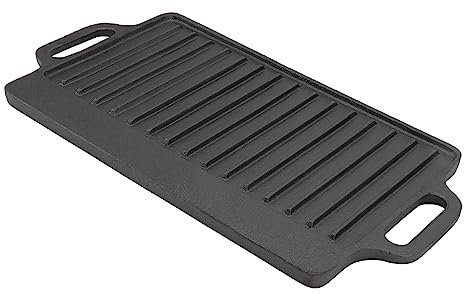 Gjutjärnsgris, Gjutjärn Teppanyaki Platta Rektangulära Förtjockade Dubbelsidiga Grillpanna för Spis Topp Gjutjärn för Långsam Matlagning Biff eller Kyckling (40x20 cm) (46x23cm) (51x23cm)