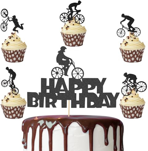 taonganui Fahrrad Tortendeko Geburtstag,26 Stück Cake Topper,Cupcake Topper für Fahrrad Thema Party Dekoration,Sport Thema Party Kuchendeko Geburtstag für Radsportbegeisterte