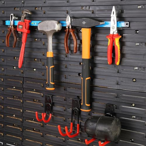 botle Barra degli attrezzi magnetica, striscia metallica lunghezza 45 cm, colore nero, supporto per attrezzi, forte magnete, per lavagne degli attrezzi della marca, staffe di fissaggio per cacciaviti