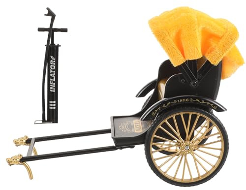 Toyvian Figura di Risciò Vintage in Lega di Zinco e ABS, Decorazione la Casa e Ufficio, Statuina D’arredo retrò per Soggiorno e Collezione, Regalo Inaugurazione Casa