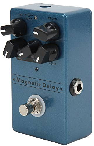 Pedal de Efecto de retardo LjwZekyrnt, ecos magnéticos de Metal Azul Oscuro, Pedales de retardo con Perilla de Velocidad, Profundidad y Tiempo