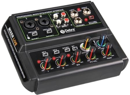 Tarjeta de sonido interfaz audio D4-Live 4 canales con, alimentación fantasma +48 V, 16 tipos DSP, for transmisión en vivo y grabación Artistas y bandas
