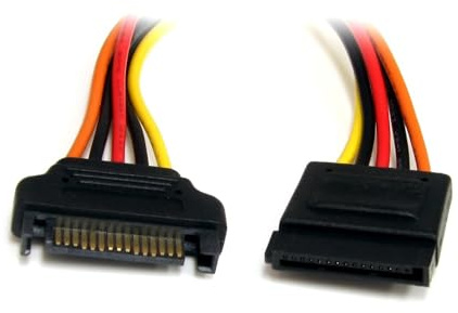 StarTech.com 12in 15 pin SATA Power Extension Cable - SATA Power Male to Female Extender - 12 Inch SATA Power Extension Cord (SATAPOWEXT12)