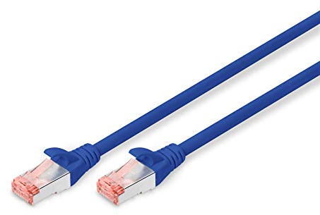 DIGITUS LAN Kabel Cat 6 – 3 m – S/FTP Geschirmt – 1 Gbit/s – 250 MHz – PoE++ – AWG 27/7 – LSZH – RJ45 Netzwerkkabel – Patchkabel – Kompatibel zu Cat6A und Cat7 – Blau