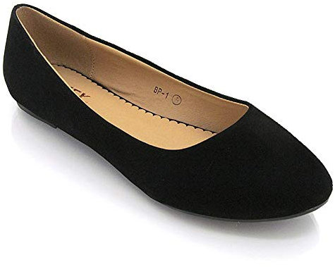 ESSEX GLAM New Womens Flat Pumps Ladies Glitter Ballet Ballerina Dolly Bridal Shoes Size (UK6 EU 39, Black Suede)