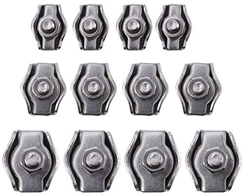 ULTECHNOVO Stainless Wire Rope Clips 12Pcs 304 Single Bolt Cable Clamps Rope Connectors for Industrial Marine Wire Splicing and Cable Fastening
