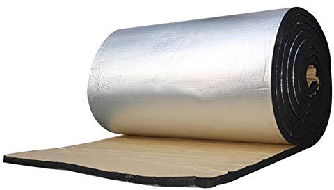 Dämmmatte Auto Schallschutzmatte 10mm Aluminiumfolie Schalldämpfer Dämmung Isolierung Schallschutz Selbstklebend 50cm X 200cm Baumwollmatte Hitzeschild Isolationspad Für Türen Dächer Fußböden