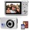 Appareil Photo Numérique 56MP 4K HD Compact Caméra Enfant avec Carte 32Go Zoom Digital 20X Écran 2,7 Pouces Appareil Photo Adolescent Rechargeable Portable pour Étudiant, Adulte, Débutant Cadeau