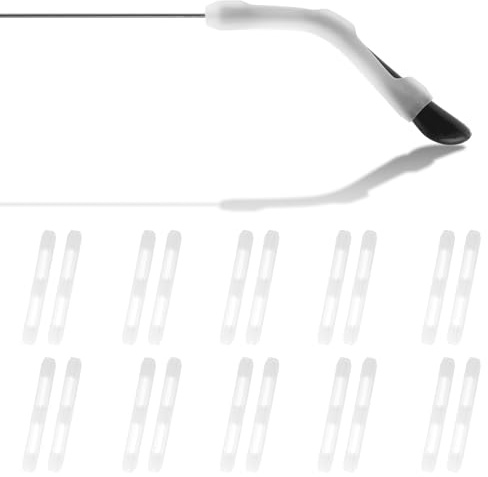 TIESOME 10 Paar Silikon Antirutsch Überzüge - Brillenendspitzen, Ohrbügel, Rutschfest für Brillen