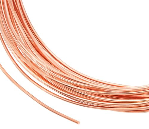 BENECREAT Massiver Kupferdraht, 1mm/18 Gauge, rund, Weicher Kupferdraht für Schmuckherstellung, Basteln, Edelsteinverpackung